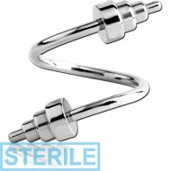 STERILE SURGICAL STEEL MICRO BODY SPIRAL WITH DUMBBELLS PIERCING