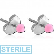 STERILE ACRYLIC NEON CONE EAR STUDS PAIR