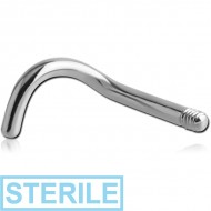 STERILE SURGICAL STEEL 1.2MM THREADING CURVED NOSE STUD PIN PIERCING