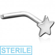 STERILE SURGICAL STEEL STAR 90 DEGREE NOSE STUD