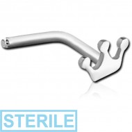 STERILE SURGICAL STEEL CROWN 90 DEGREE NOSE STUD