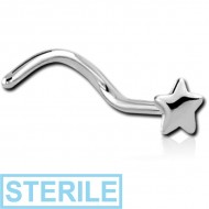 STERILE SURGICAL STEEL STAR CURVED NOSE STUD PIERCING