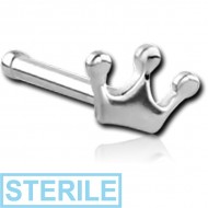 STERILE SURGICAL STEEL CROWN NOSE BONE PIERCING