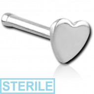STERILE SURGICAL STEEL HEART NOSE BONE PIERCING