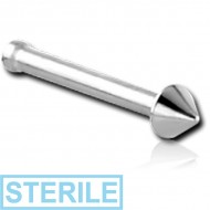 STERILE SURGICAL STEEL CONE NOSE BONE PIERCING