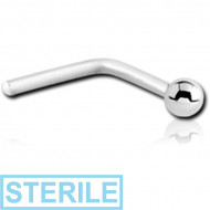 STERILE STERLING SILVER 925 90 DEGREE BALL NOSE STUD PIERCING