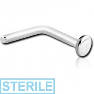 STERILE STERLING SILVER 925 JEWELLED 90 DEGREE DISC NOSE STUD PIERCING