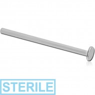 STERILE STERLING SILVER 925 JEWELLED STRAIGHT DISC NOSE STUD PIERCING