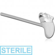 STERILE STERLING SILVER 925 FOOT STRAIGHT NOSE STUD PIERCING