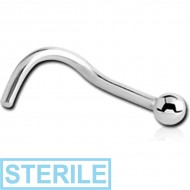 STERILE STERLING SILVER 925 CURVED NOSE STUD PIERCING
