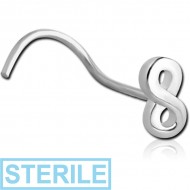STERILE STERLING SILVER 925 INFINITY CURVED NOSE STUD