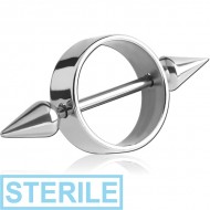 STERILE SURGICAL STEEL NIPPLE SHIELD WITH ROUND SPIKES PIERCING