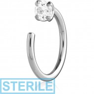 STERILE SURGICAL STEEL OPEN CLAW EARRING