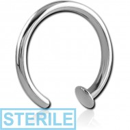 STERILE SURGICAL STEEL OPEN NOSE RING PIERCING