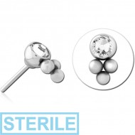 STERILE SURGICAL STEEL JEWELLED THREADLESS ATTACHMENT