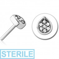 STERILE SURGICAL STEEL JEWELLED THREADLESS ATTACHMENT - DROP