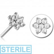 STERILE SURGICAL STEEL JEWELLED THREADLESS ATTACHMENT - FLOWER
