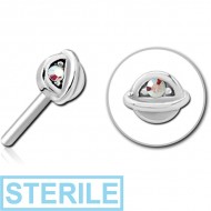 STERILE SURGICAL STEEL JEWELLED THREADLESS ATTACHMENT - HALF OPEN EYE