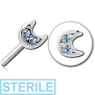 STERILE SURGICAL STEEL JEWELLED THREADLESS ATTACHMENT - CRESCENT PRONGS