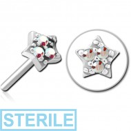 STERILE SURGICAL STEEL JEWELLED THREADLESS ATTACHMENT - STAR PRONGS