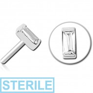 STERILE SURGICAL STEEL JEWELLED THREADLESS ATTACHMENT - SQUARE