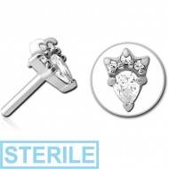 STERILE SURGICAL STEEL JEWELLED THREADLESS ATTACHMENT - JESTER HAT
