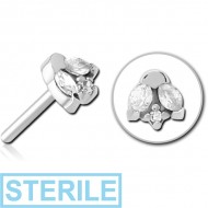 STERILE SURGICAL STEEL JEWELLED THREADLESS ATTACHMENT