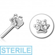 STERILE SURGICAL STEEL JEWELLED THREADLESS ATTACHMENT - ANIMAL PAW