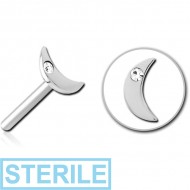 STERILE SURGICAL STEEL JEWELLED THREADLESS ATTACHMENT - CRESCENT SINGLE GEM