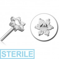 STERILE SURGICAL STEEL JEWELLED THREADLESS ATTACHMENT - FLOWER