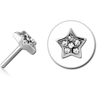 SURGICAL STEEL JEWELLED THREADLESS ATTACHMENT - STAR