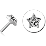 SURGICAL STEEL JEWELLED THREADLESS ATTACHMENT - STAR PIERCING