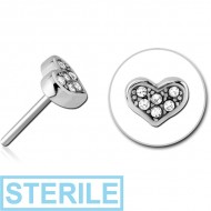STERILE SURGICAL STEEL JEWELLED THREADLESS ATTACHMENT - HEART