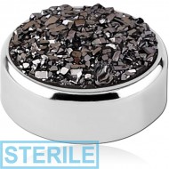 STERILE SURGICAL STEEL DRUZY RESIN DISC PIERCING