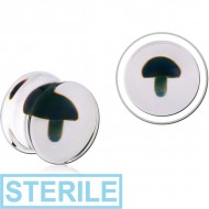 STERILE PYREX MUSHROOM DOUBLE FLARED PLUG