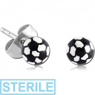 STERILE PAIR OF UV ACRYLIC PRINTED BALL EAR STUDS