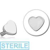 STERILE STERLING SILVER 925 PUSH FIT ATTACHMENT FOR BIOFLEX INTERNAL LABRET - HEART PIERCING