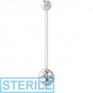 STERILE PTFE DOUBLE JEWELLED NAVEL BANANA