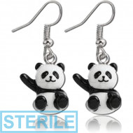 STERILE RESIN EARRINGS PAIR - PANDA