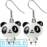 STERILE RESIN EARRINGS PAIR - PANDA