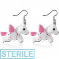 STERILE RESIN EARRINGS PAIR - PEGASUS