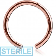 STERILE ROSE GOLD PVD COATED SURGICAL STEEL BALL CLOSURE RING PIN