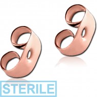 STERILE ROSE GOLD PVD COATED SURGICAL STEEL BUTTERFLY PIERCING