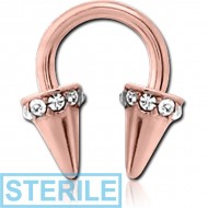STERILE ROSE GOLD PVD COATED SURGICAL STEEL JEWELLED CIRCULAR SEPTUM RING PIERCING