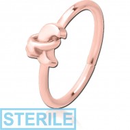 STERILE ROSE GOLD PVD COATED SURGICAL STEEL SEAMLESS RING - ANNULAR ECLIPSE AND STAR PIERCING