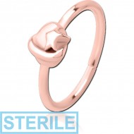 STERILE ROSE GOLD PVD COATED SURGICAL STEEL SEAMLESS RING - EYE STAR PIERCING
