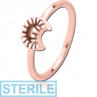 STERILE ROSE GOLD PVD COATED SURGICAL STEEL SEAMLESS RING - CRESCENT PIERCING