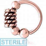 STERILE ROSE GOLD PVD COATED SURGICAL STEEL SEAMLESS RING PIERCING