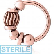 STERILE ROSE GOLD PVD COATED SURGICAL STEEL SEAMLESS RING PIERCING
