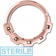 STERILE ROSE GOLD PVD COATED SURGICAL STEEL SEAMLESS RING PIERCING
